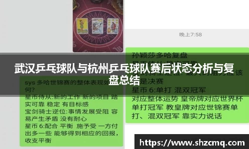 武汉乒乓球队与杭州乒乓球队赛后状态分析与复盘总结
